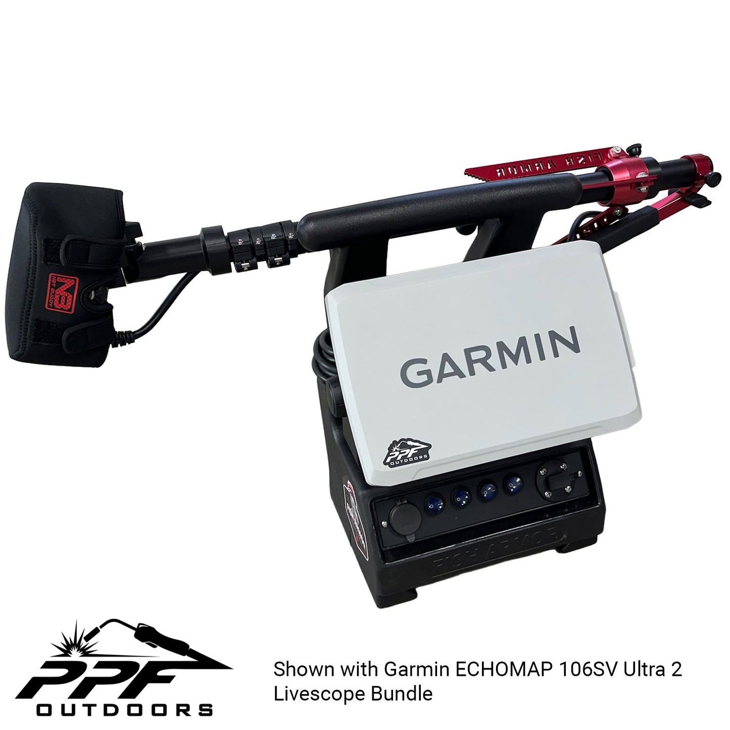 Complete Fish Armor Pro Ultra Lite Shuttle Garmin Livescope Ice Fishing Bundle (assembled)